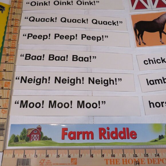 Farm Animals POCKET CHART complete set LAMINATED Scholastic - Picture 6 of 11